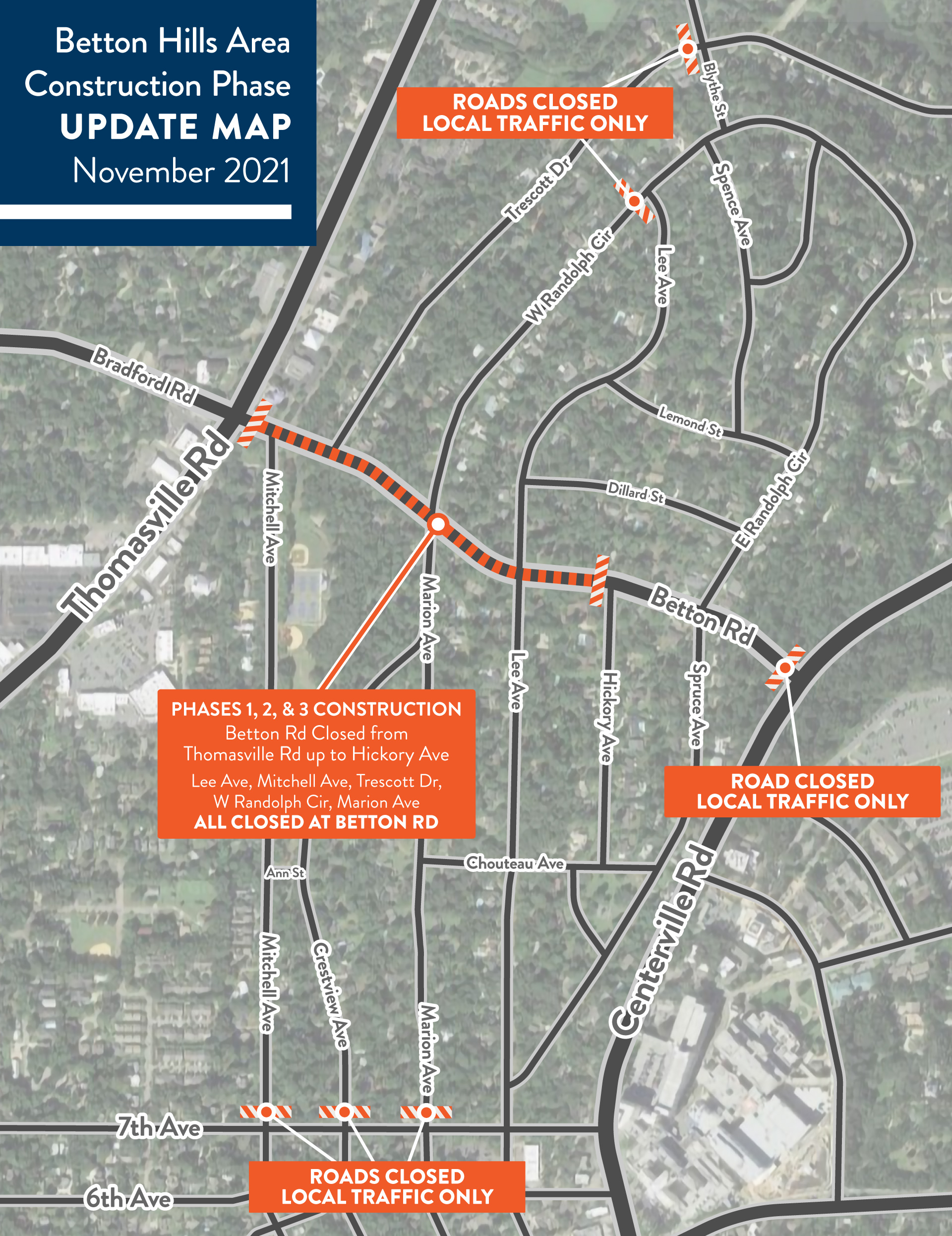map of the construction area
